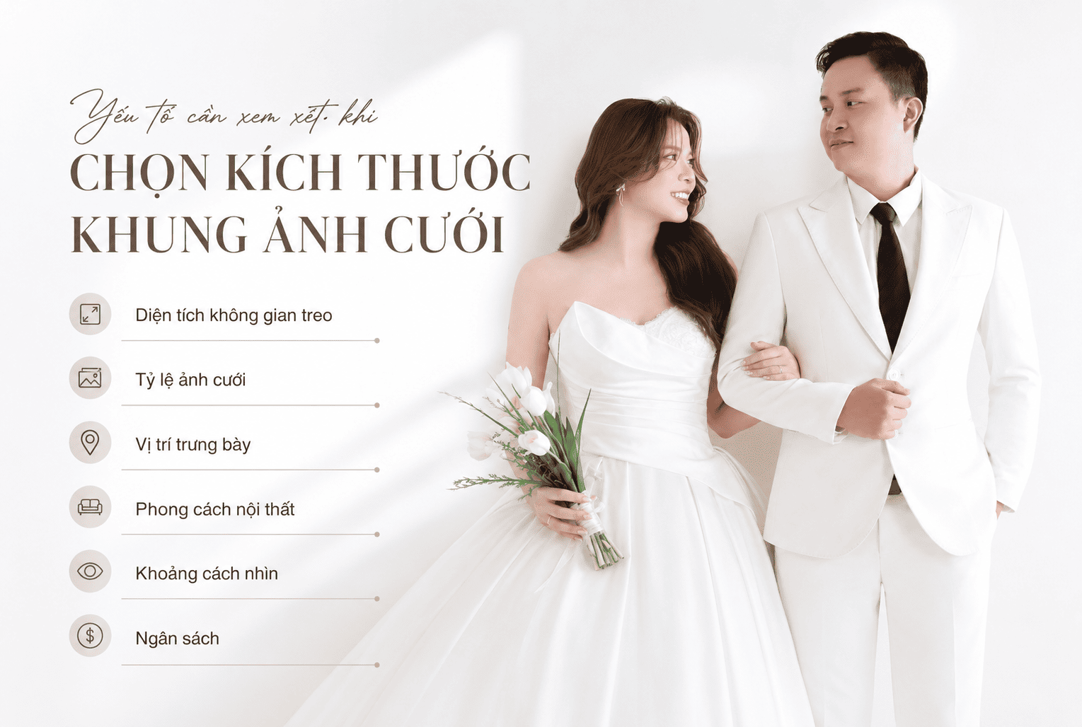 Yếu tố cần xem xét khi chọn kích thước khung ảnh cưới