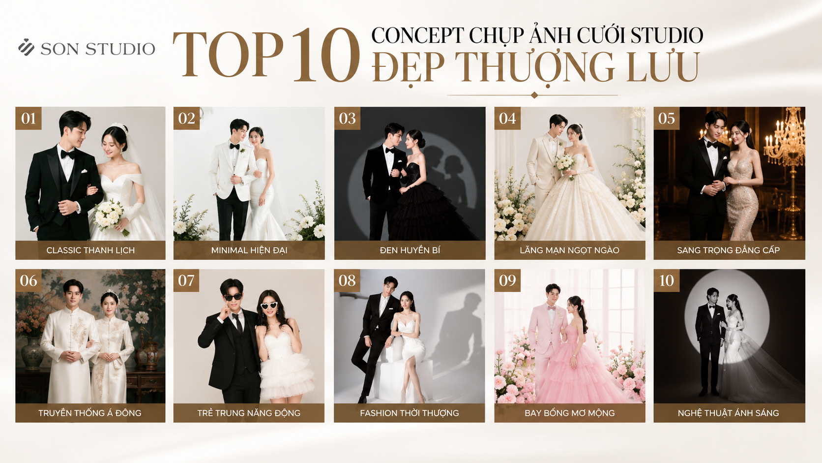 Top 10 Concept Chụp Ảnh Cưới Studio Đẹp Thượng Lưu