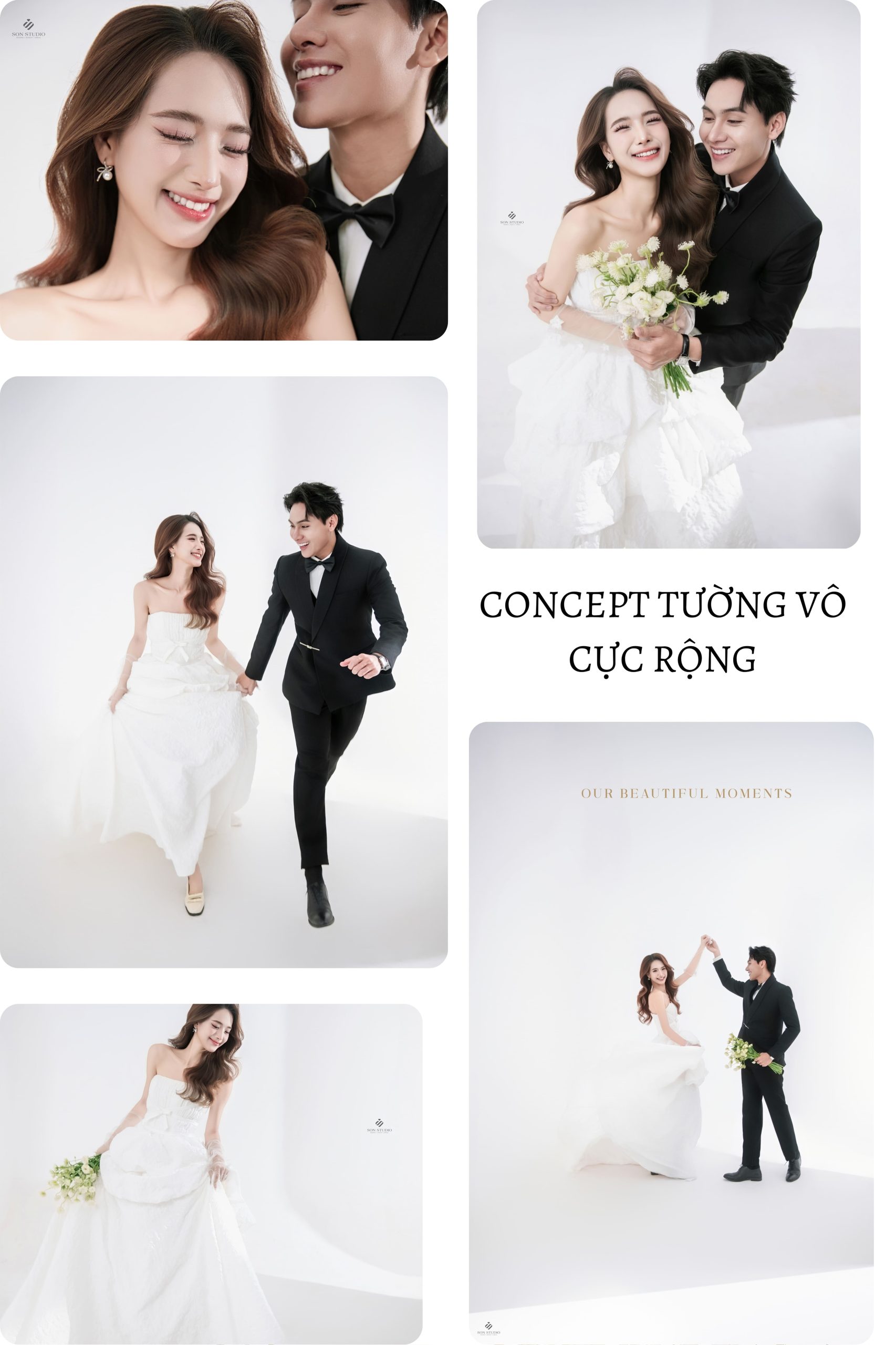 Tạo dáng chụp ảnh cưới khi đứng sang trọng, cổ điển